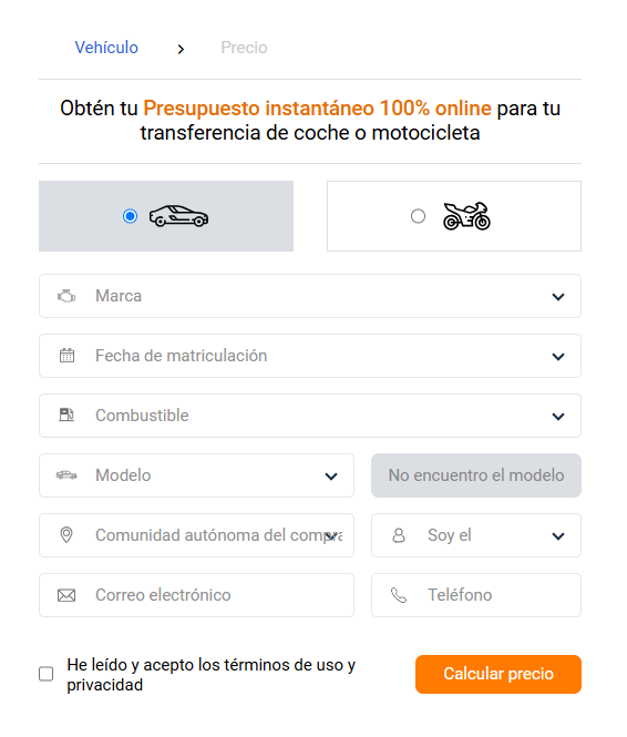 coste transferencia coche